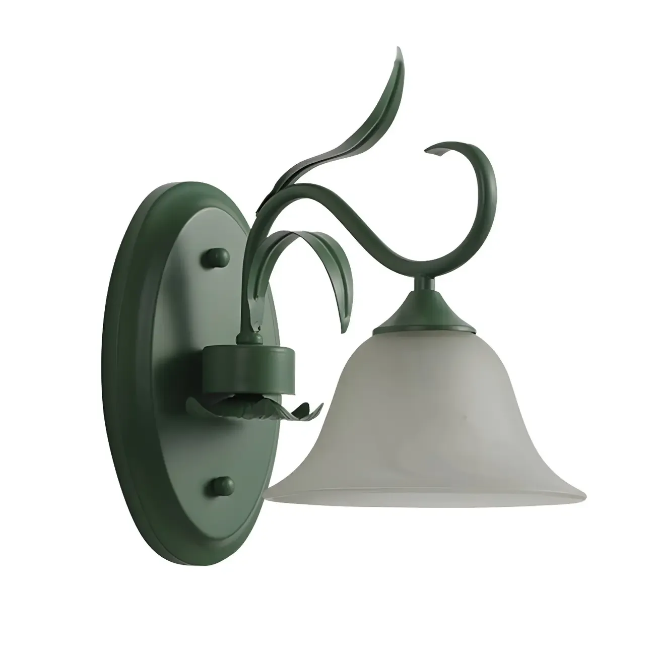 Green Glass Modern Floral Wall Light for Bedroom Image - 6