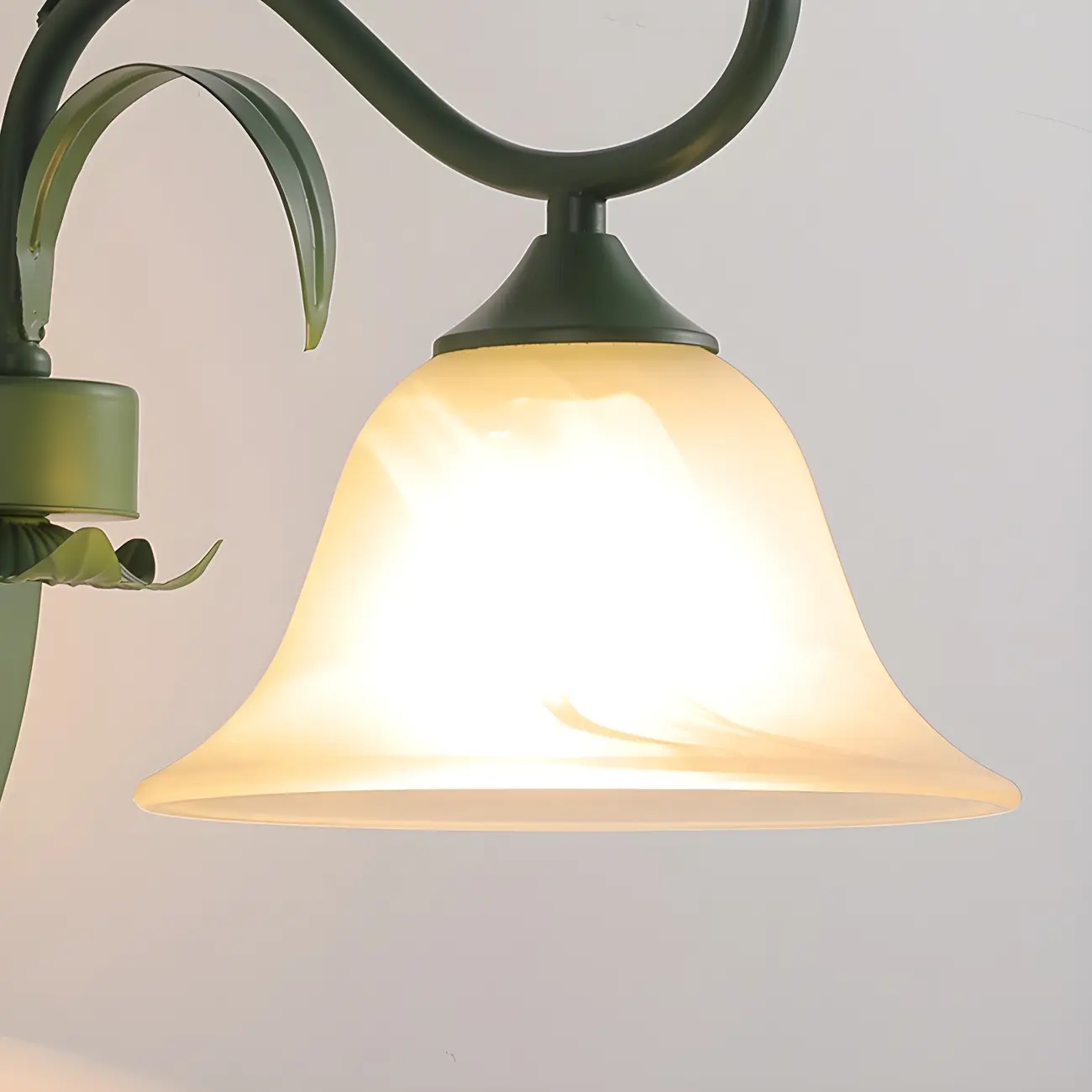 Green Glass Modern Floral Wall Light for Bedroom Image - 10 | homeyfad