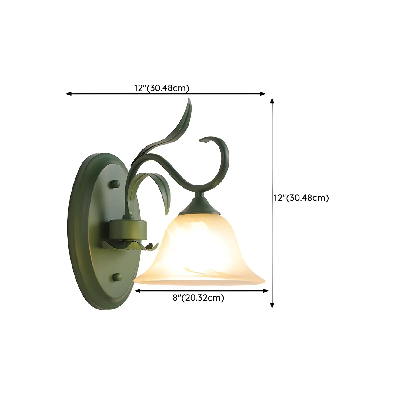 Green Glass Modern Floral Wall Light for Bedroom #size | homeyfad