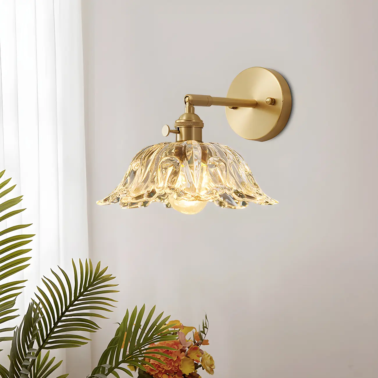 Modern Gold Glass Indoor Wall Light for Living Room Image - 9 | homeyfad