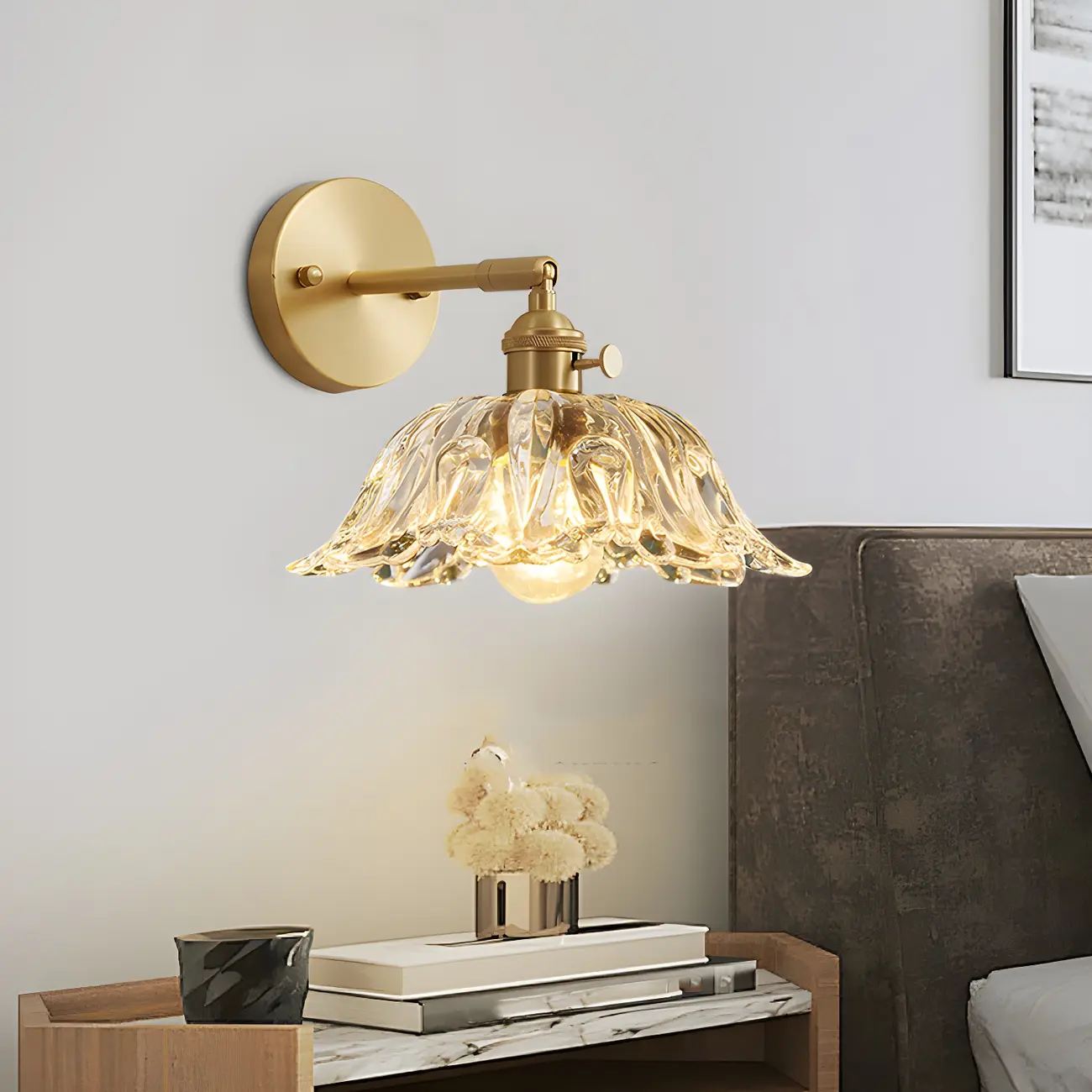 Modern Gold Glass Indoor Wall Light for Living Room Image - 11 | homeyfad