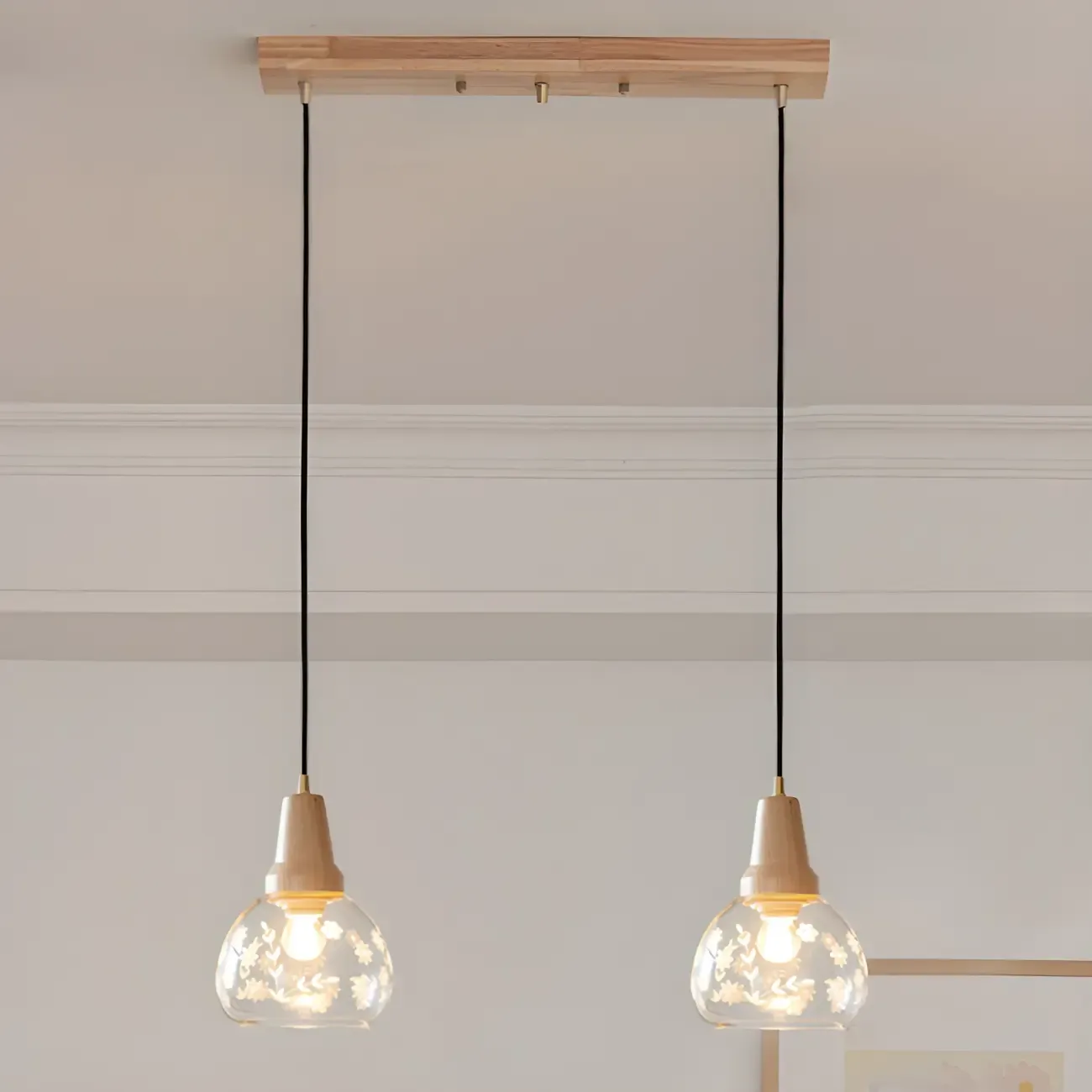 Modern Glass Geometric Pendant Light for Kitchen Island Image - 1