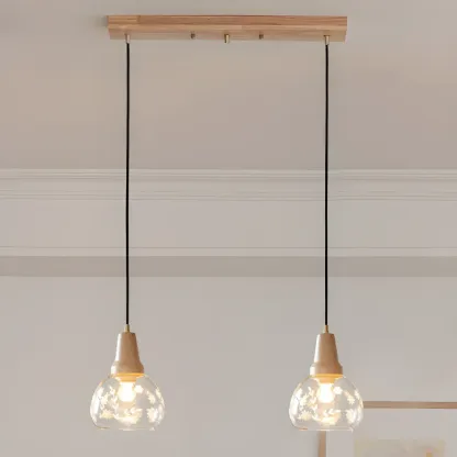 Modern Glass Geometric Pendant Light for Kitchen Island Image - 1