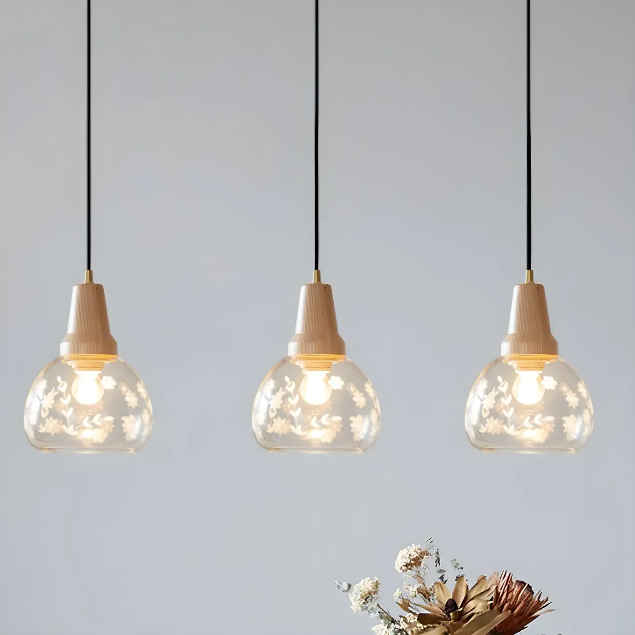 Modern Glass Geometric Pendant Light for Kitchen Island Image - 3