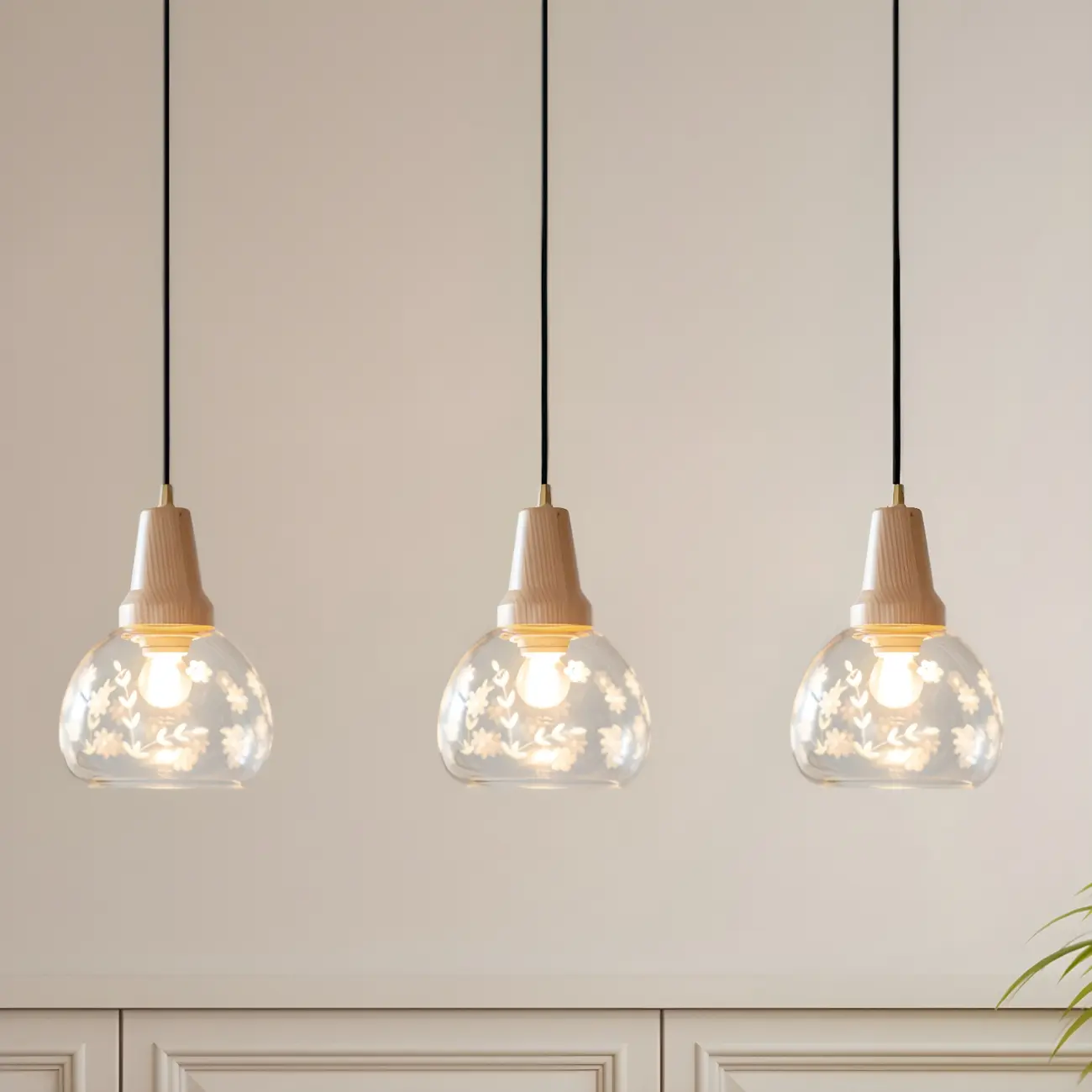 Modern Glass Geometric Pendant Light for Kitchen Island Image - 2 | homeyfad