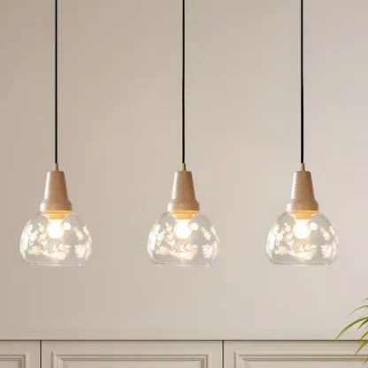 Modern Glass Geometric Pendant Light for Kitchen Island Image - 2