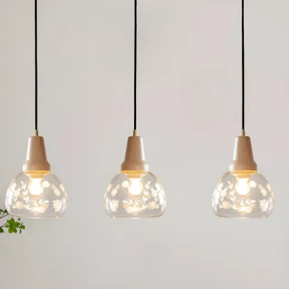 Modern Glass Geometric Pendant Light for Kitchen Island Image - 4