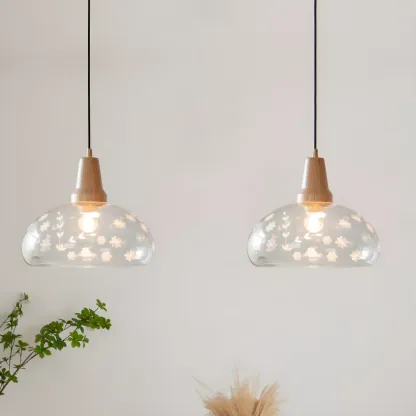 Modern Glass Geometric Pendant Light for Kitchen Island Image - 8