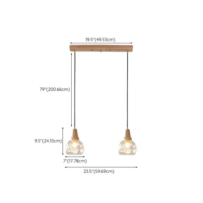 Modern Glass Geometric Pendant Light for Kitchen Island #size