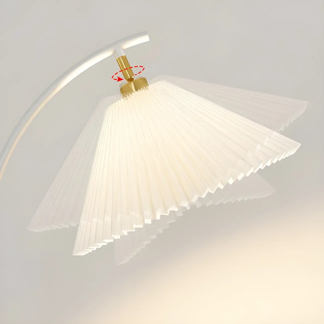 Modern LED Floor Lamp with Pleated Shade for Living Room Image - 3
