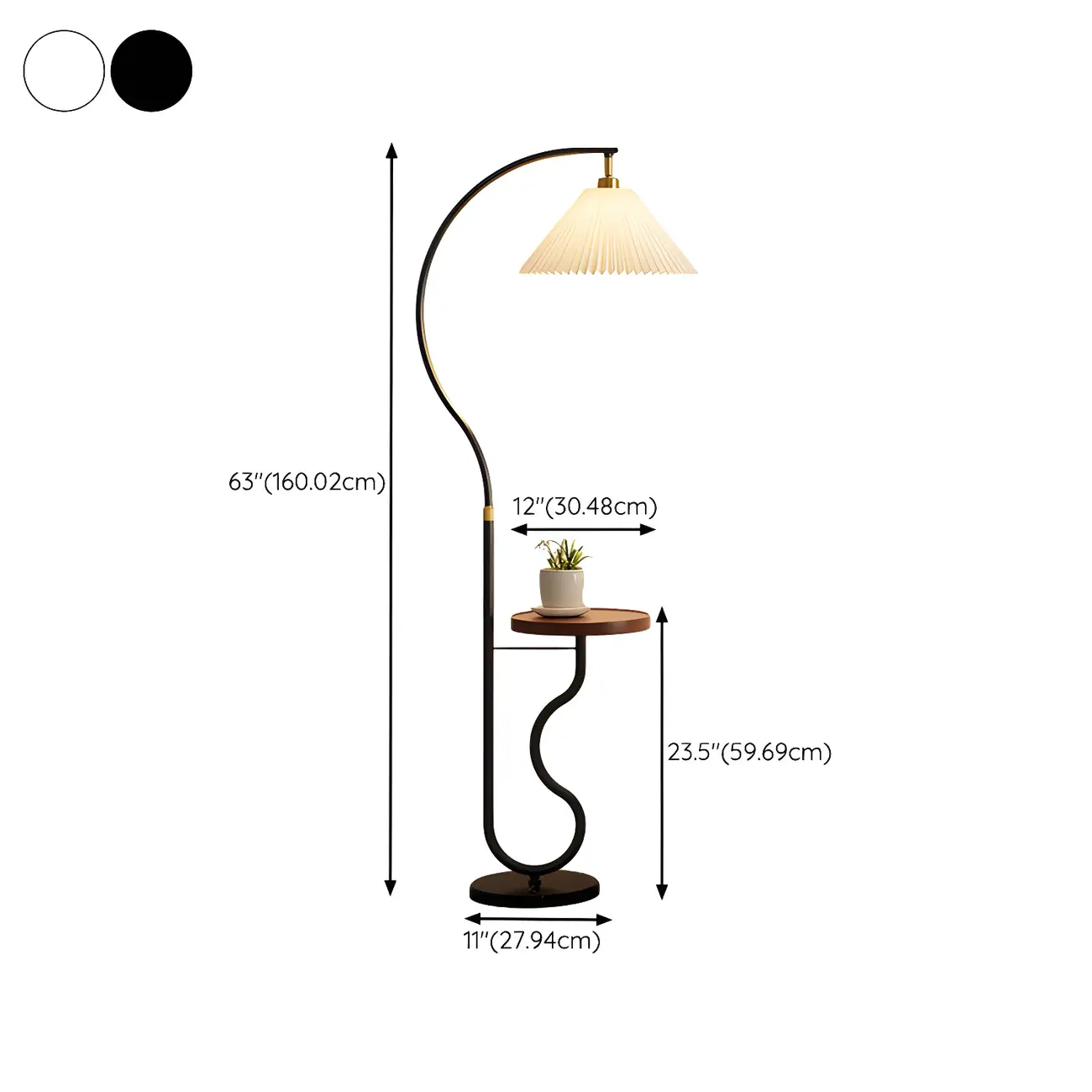 Modern LED Floor Lamp with Pleated Shade for Living Room Image - 13 | homeyfad