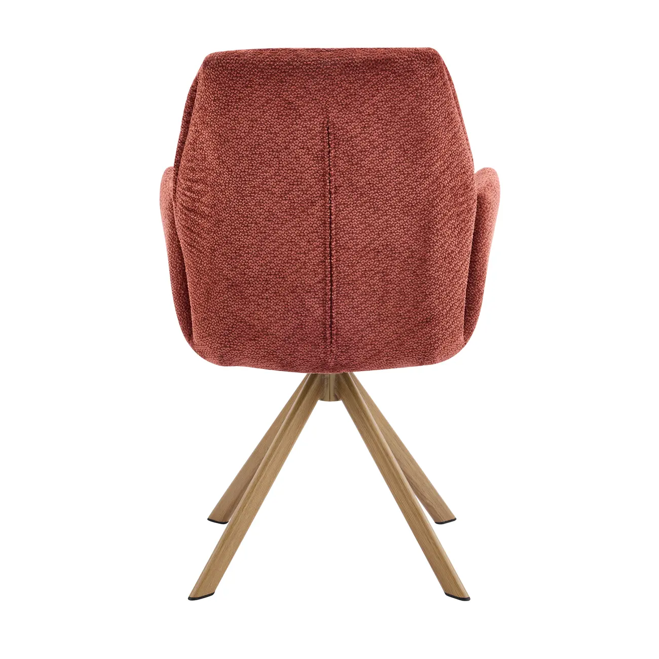 Red Swivel Modern Curved Back Fabric Arm Dining Chair Image - 6 | homeyfad