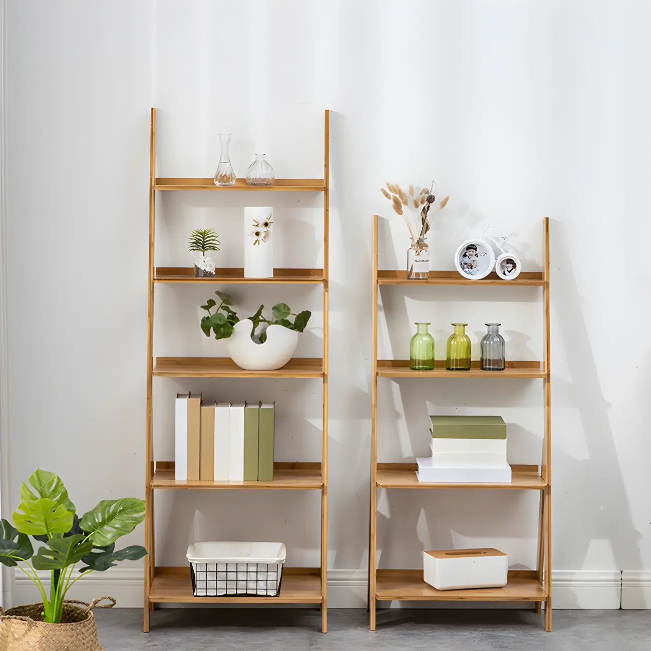 Simple Solid Wood 5-Tier Open Ladder Bookcase Image - 6 | homeyfad