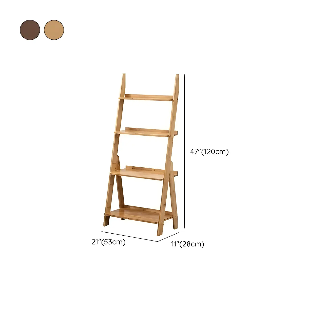 Simple Solid Wood 5-Tier Open Ladder Bookcase #size | homeyfad