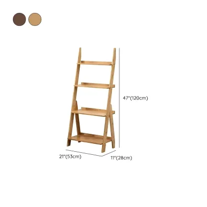 Simple Solid Wood 5-Tier Open Ladder Bookcase #size