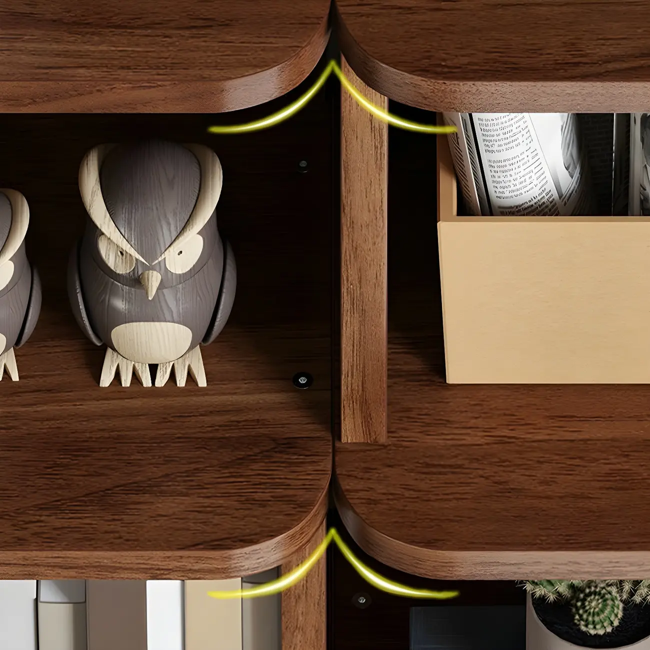 Tall Modern Walnut Open Back 6-Shelf Wood Bookcase Image - 7 | homeyfad