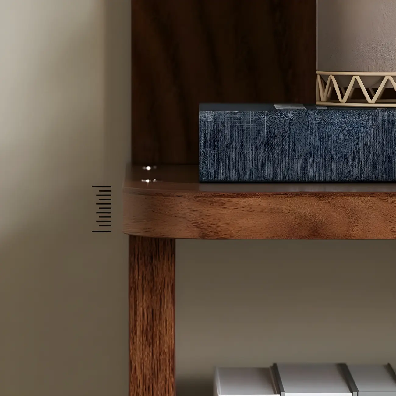 Tall Modern Walnut Open Back 6-Shelf Wood Bookcase Image - 5 | homeyfad