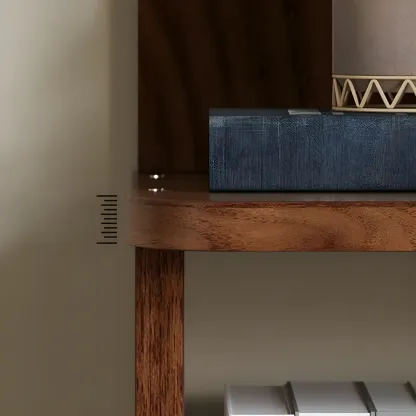 Tall Modern Walnut Open Back 6-Shelf Wood Bookcase Image - 5