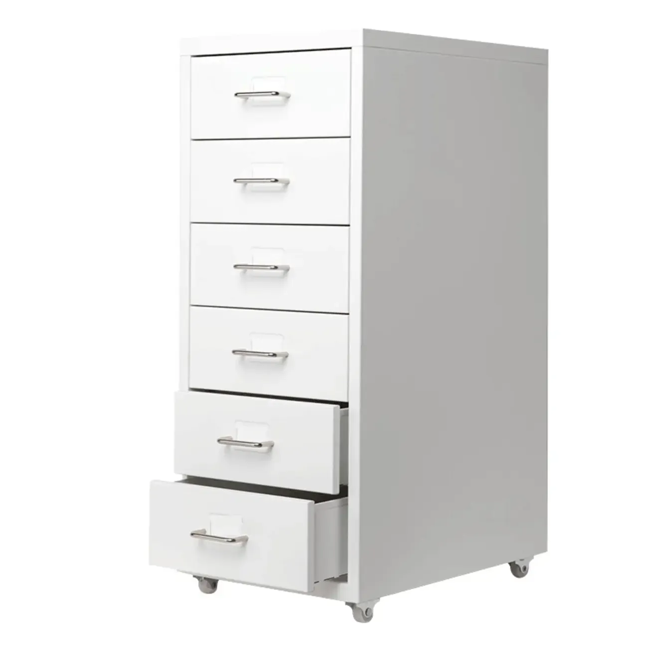 Nordic Vertical Metal Filing Cabinet with Casters for Home Office Image - 9