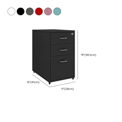 Nordic Vertical Metal Filing Cabinet with Casters for Home Office #size