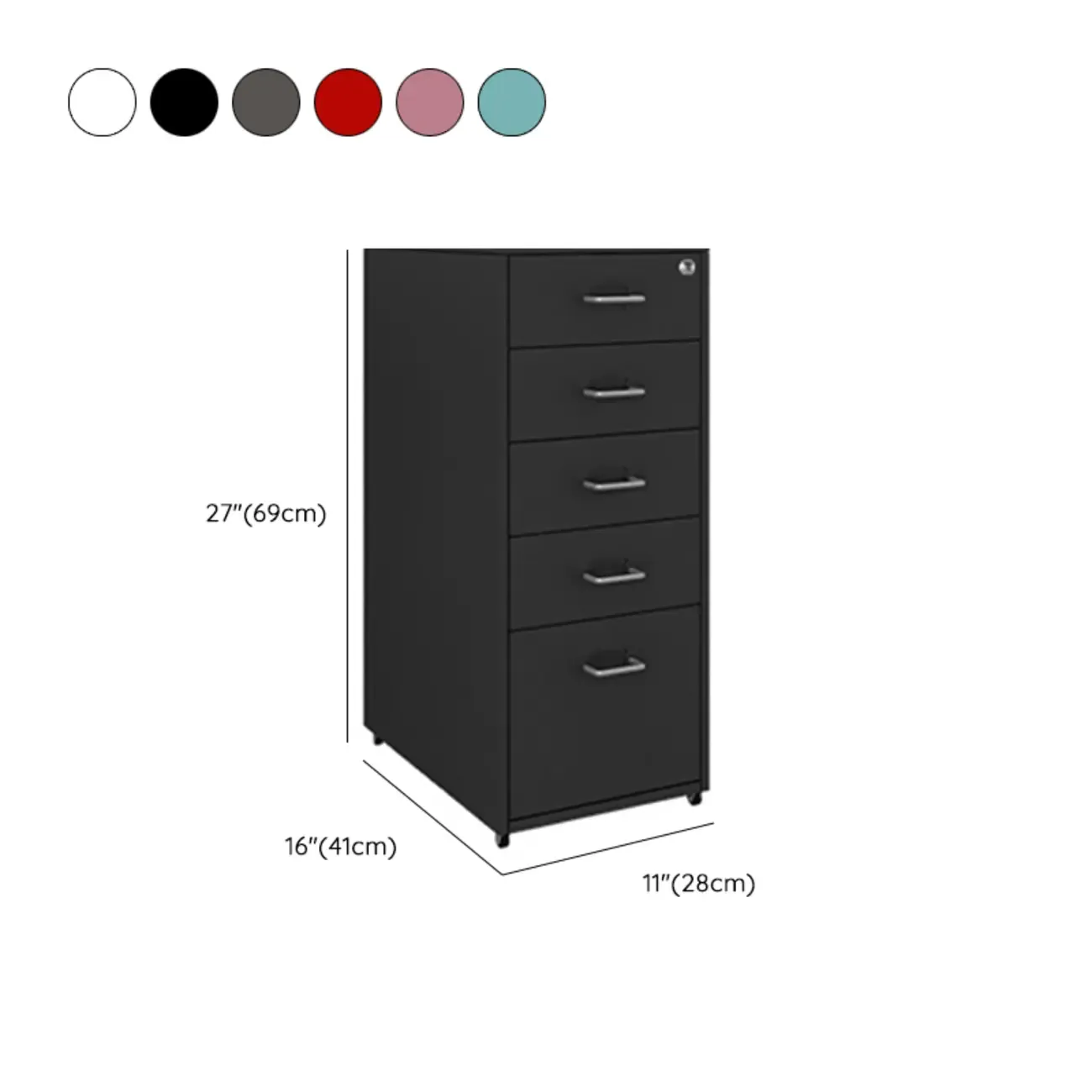 Nordic Vertical Metal Filing Cabinet with Casters for Home Office Image - 36
