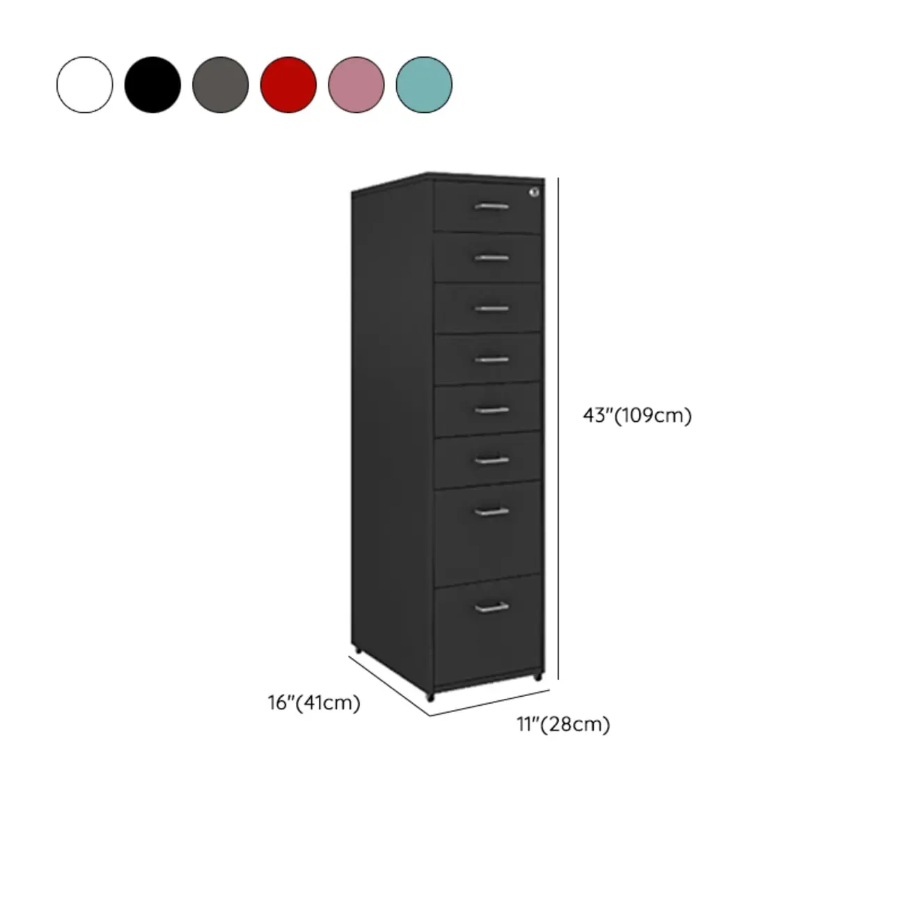 Nordic Vertical Metal Filing Cabinet with Casters for Home Office Image - 38