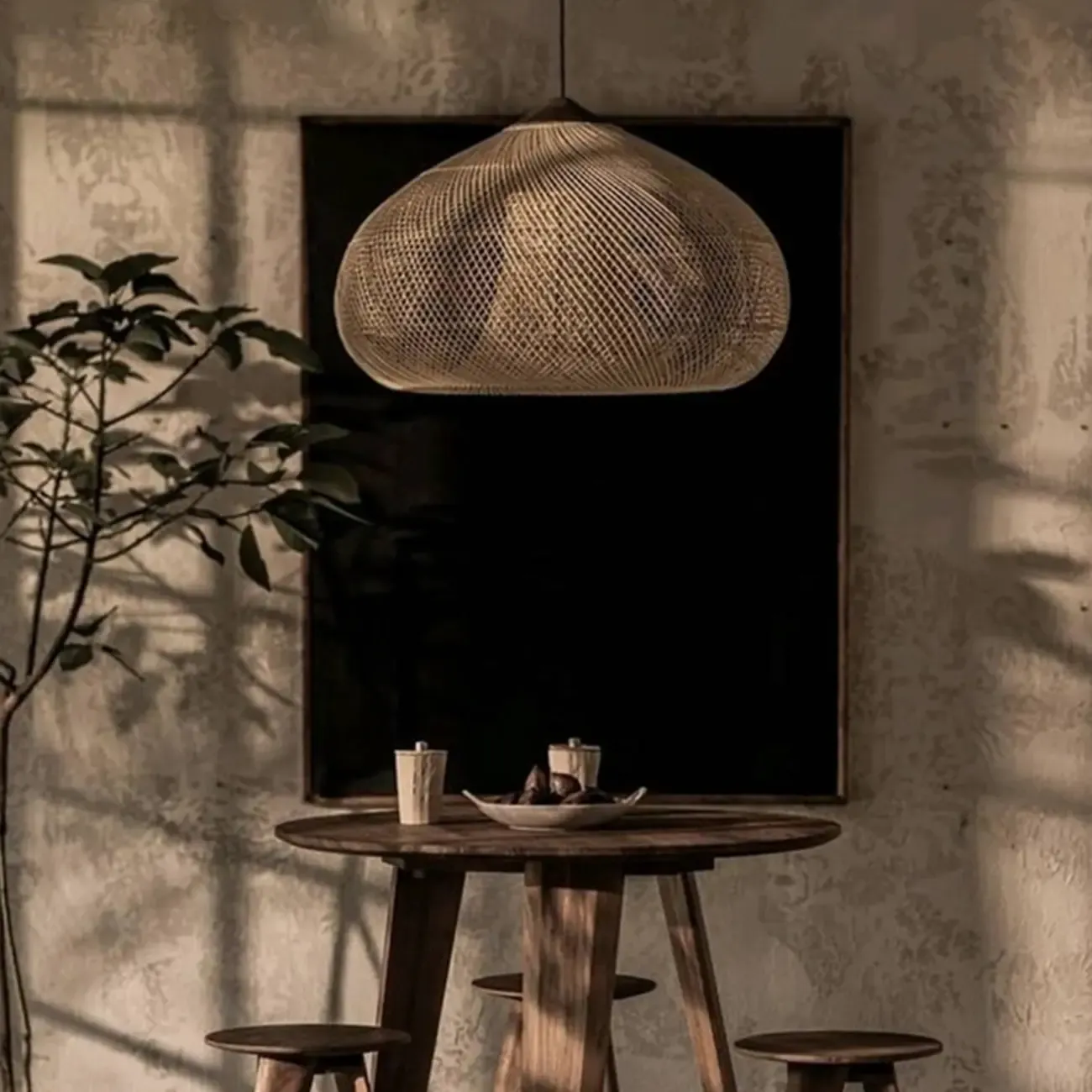 Wabi sabi style Rattan Pendant Light   Image - 4