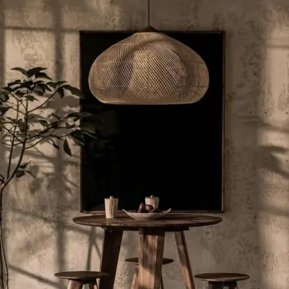 Wabi sabi style Rattan Pendant Light   Image - 4
