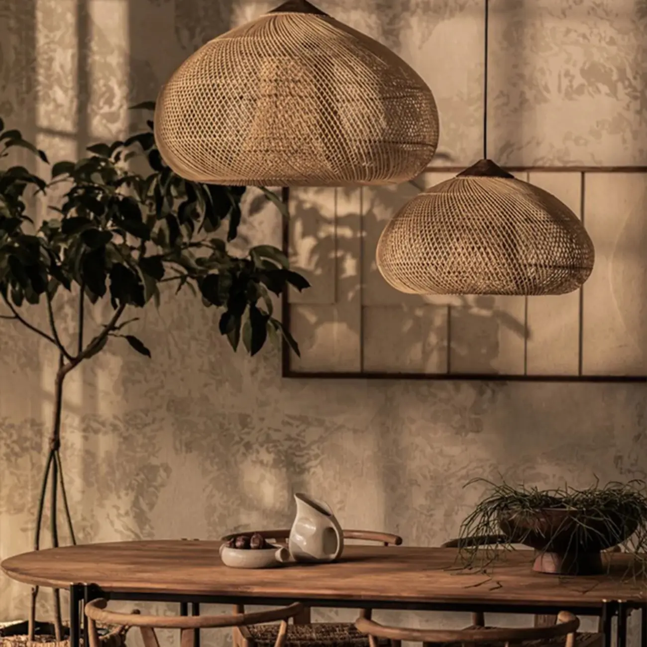Wabi sabi style Rattan Pendant Light   Image - 6 | homeyfad