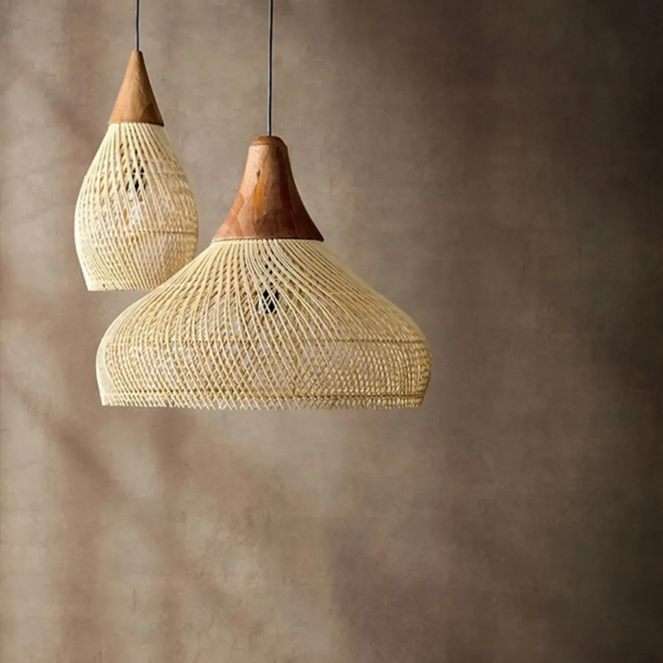 Wabi sabi style Rattan Pendant Light   Image - 5