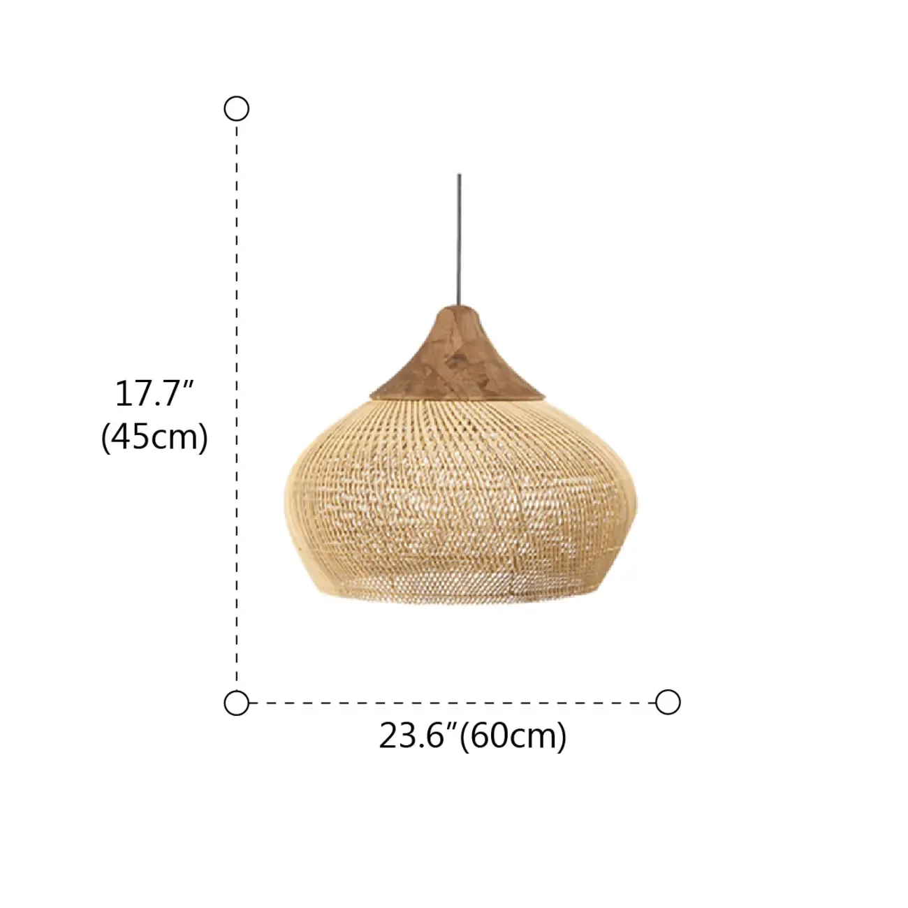Wabi sabi style Rattan Pendant Light   Image - 9