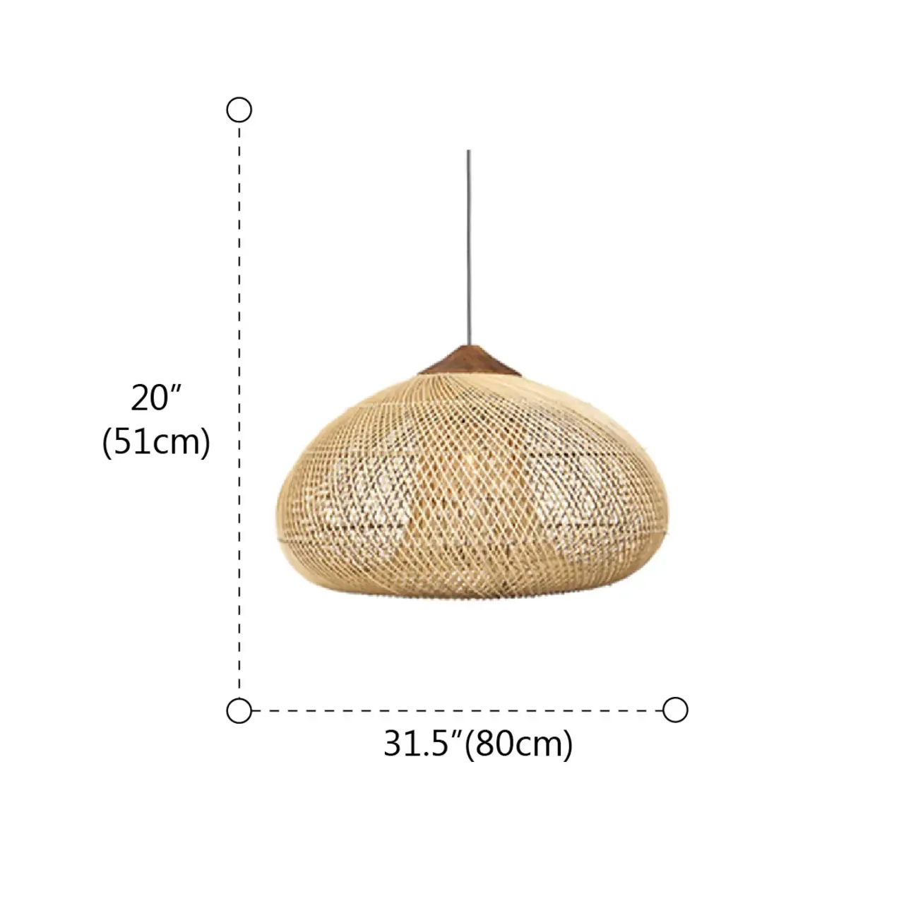 Wabi sabi style Rattan Pendant Light   Image - 11
