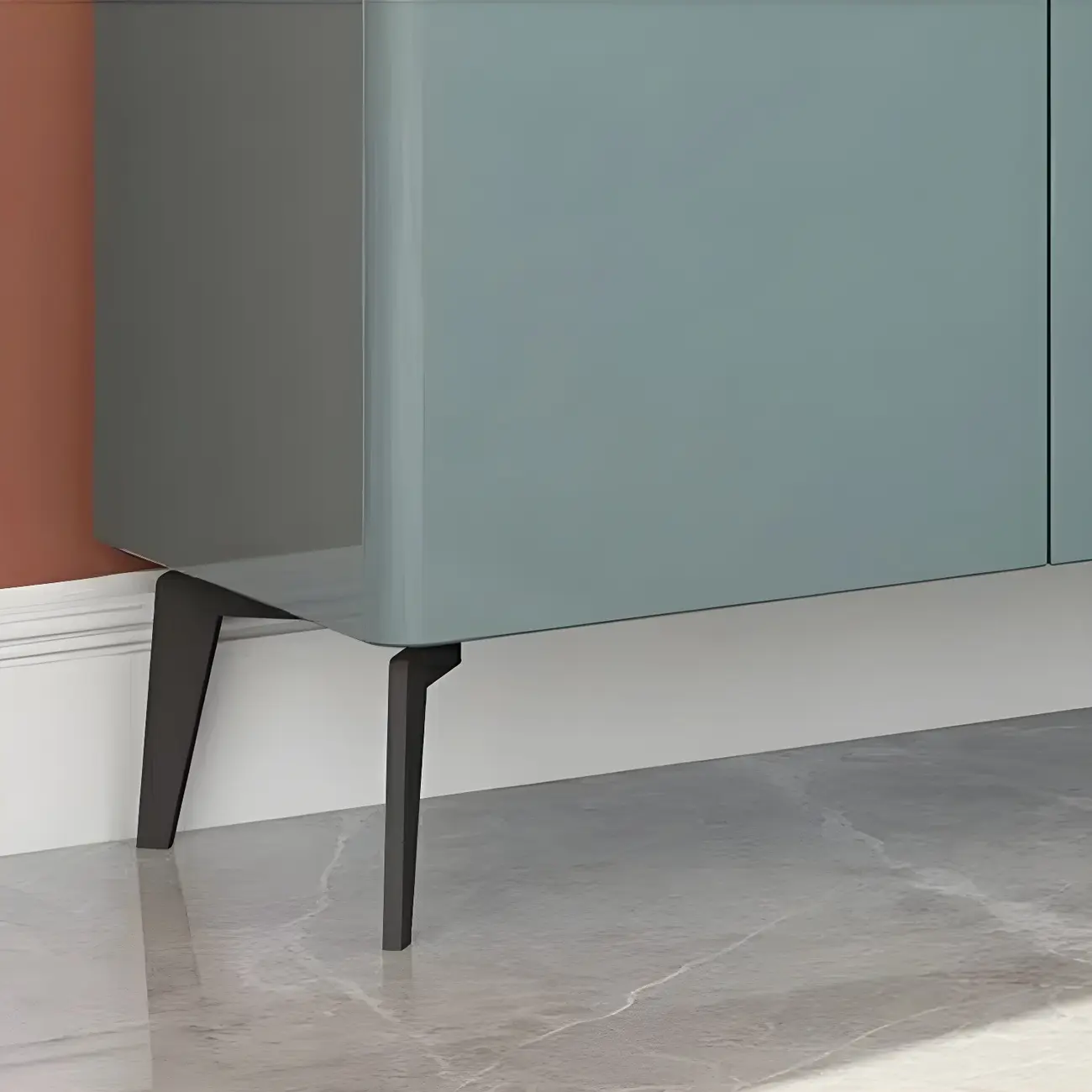 Gloss Green Wood Shoe Storage Cabinet for Entryway Image - 6 | homeyfad