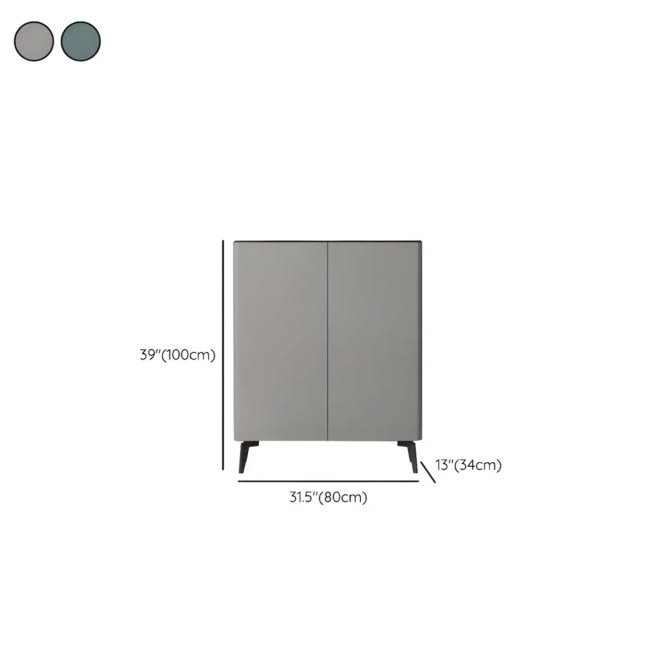 Gloss Green Wood Shoe Storage Cabinet for Entryway #size