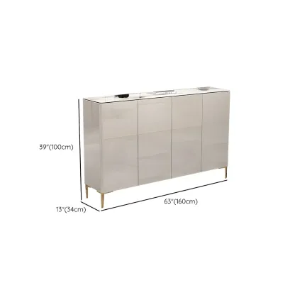 Gloss Green Wood Shoe Storage Cabinet for Entryway Image - 25