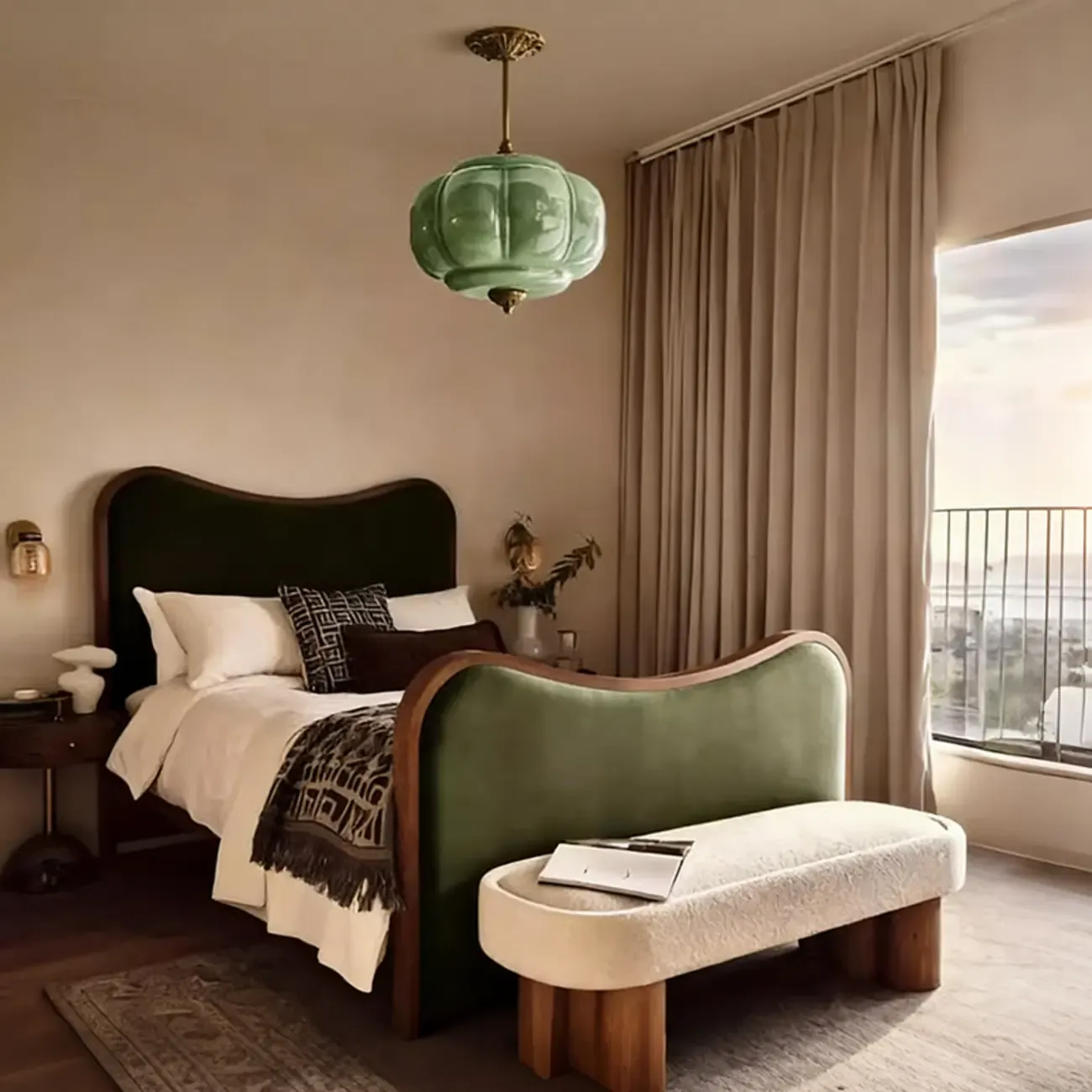 Elegant Glass Geometric Pendant Light Pumpkim Shaped Image - 4