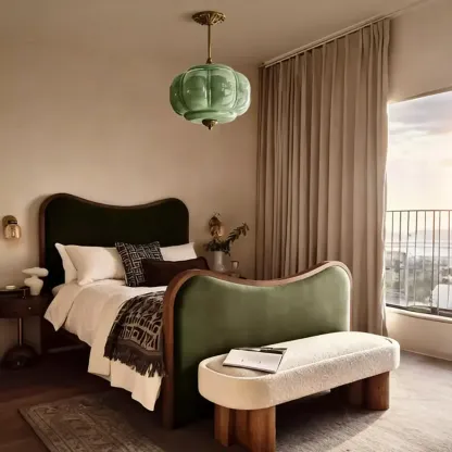 Elegant Glass Geometric Pendant Light Pumpkim Shaped Image - 4