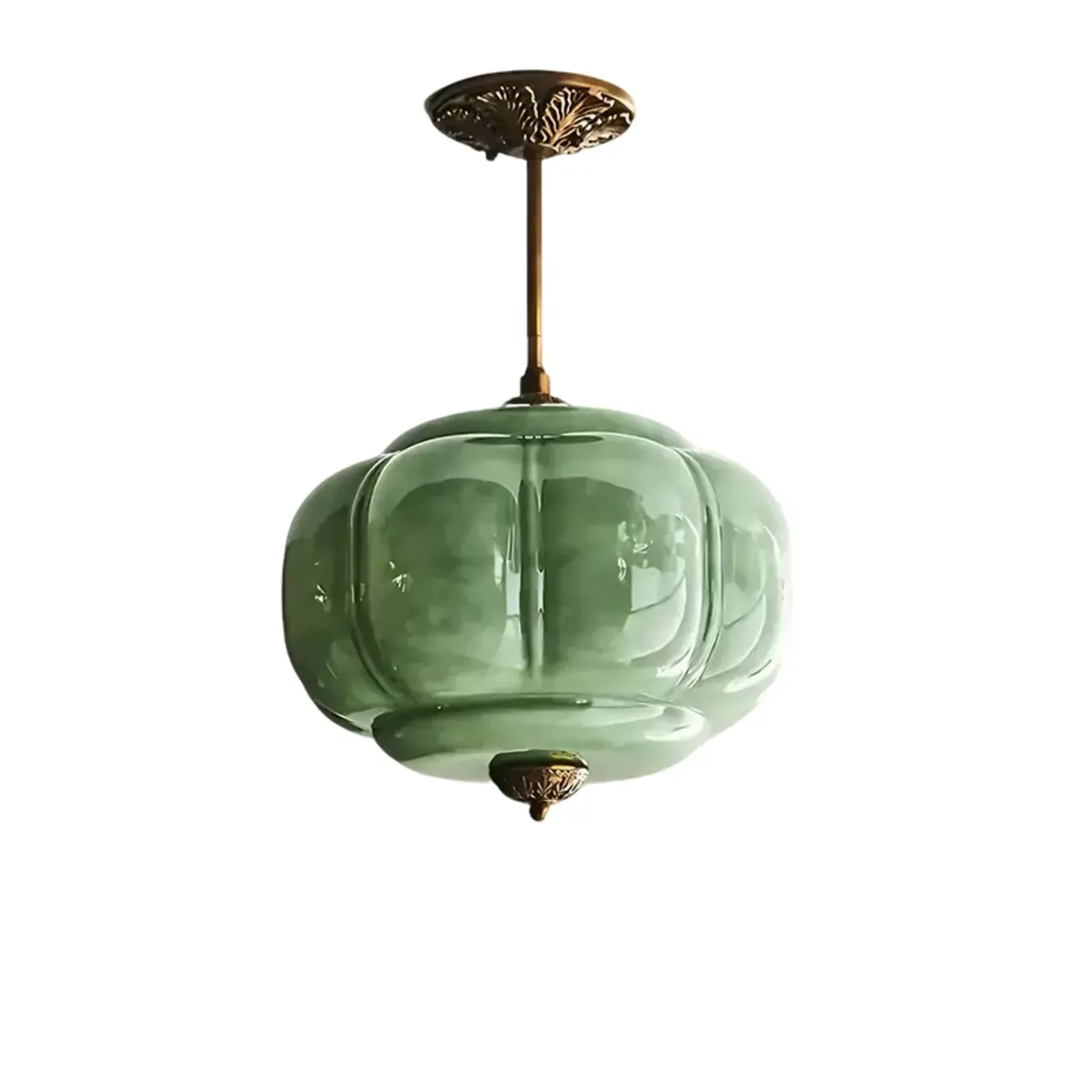 Elegant Glass Geometric Pendant Light Pumpkim Shaped Image - 10