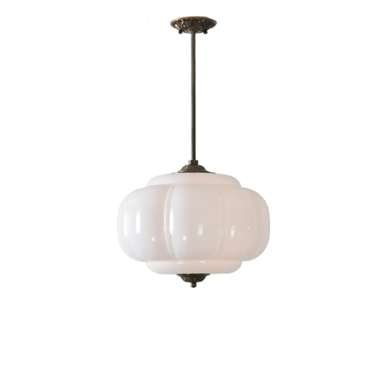 Elegant Glass Geometric Pendant Light Pumpkim Shaped Image - 11