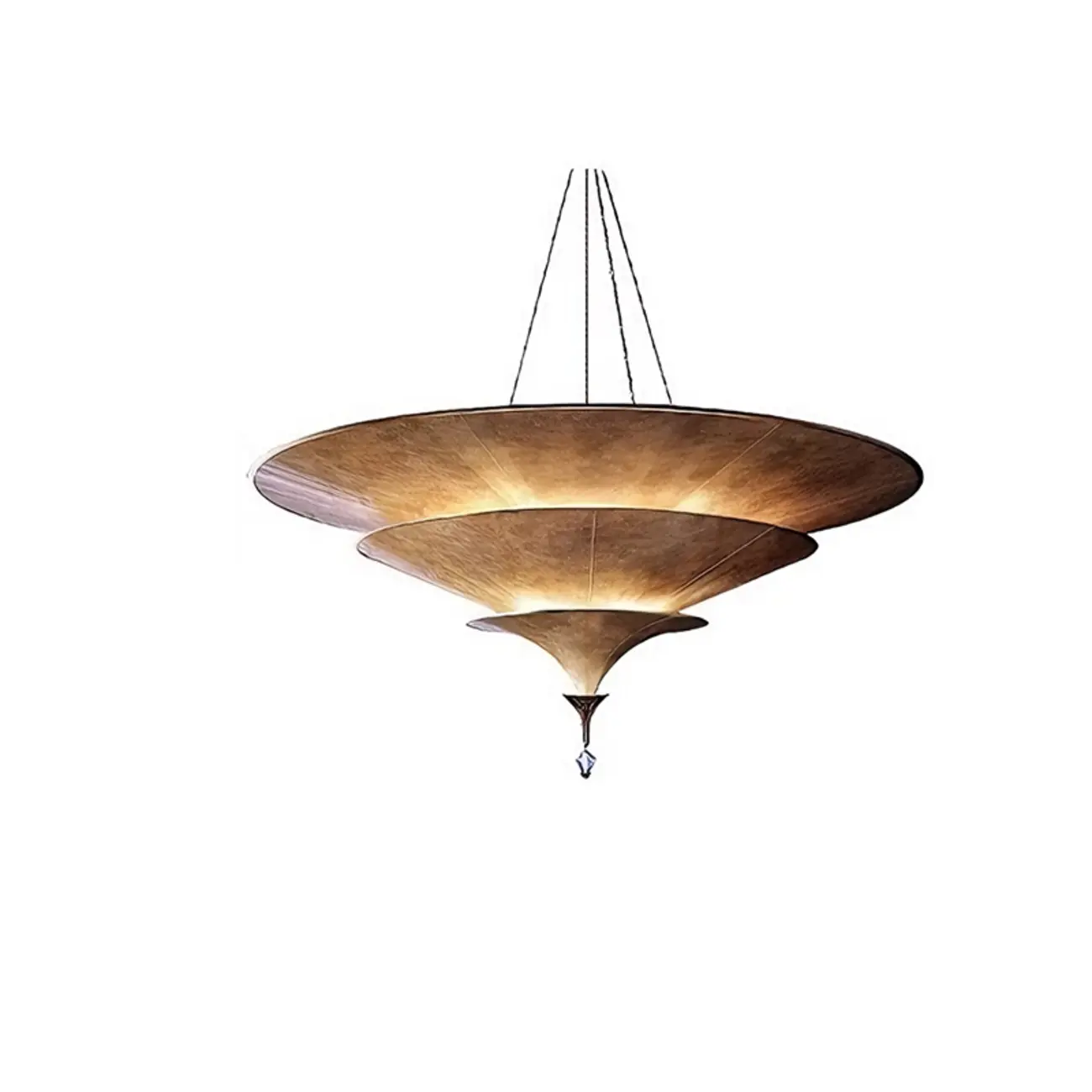 Art Deco Parasol-style Tiered Metal Large Pendant Light Image - 6 | homeyfad