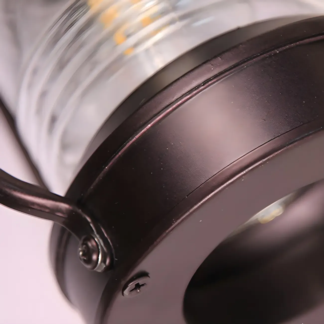 Industrial Black Metal Outdoor Wall Light with Glass Image - 11