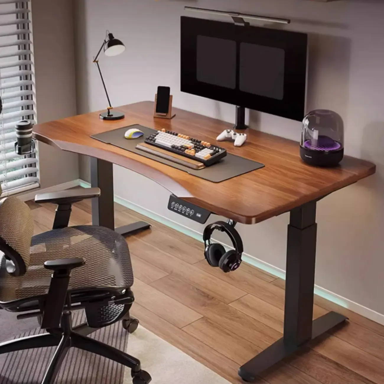 Durable Wooden Adjustable Standing Desk with Monitor Stand Image - 3