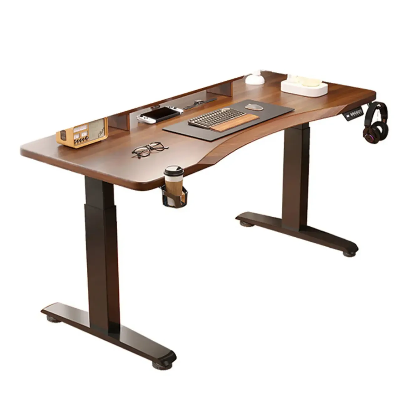 Durable Wooden Adjustable Standing Desk with Monitor Stand Image - 8