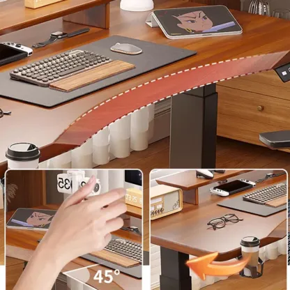 Durable Wooden Adjustable Standing Desk with Monitor Stand Image - 10