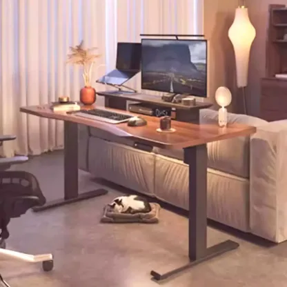Durable Wooden Adjustable Standing Desk with Monitor Stand Image - 14