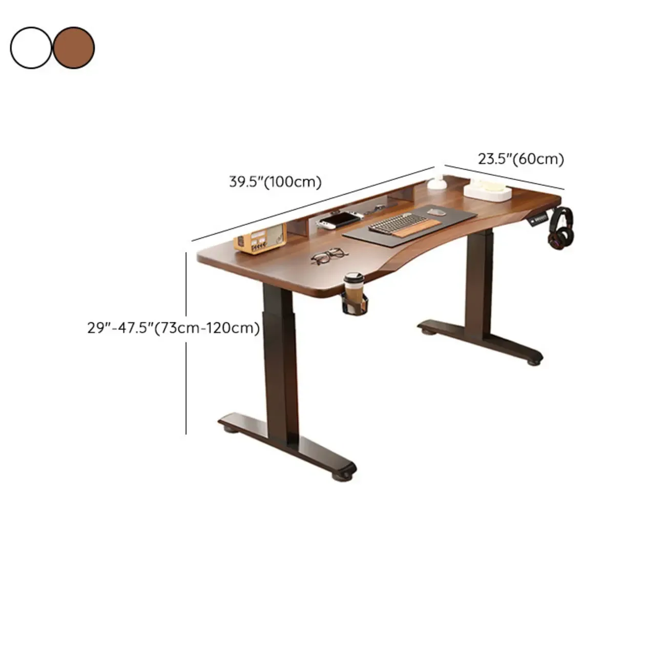 Durable Wooden Adjustable Standing Desk with Monitor Stand #size