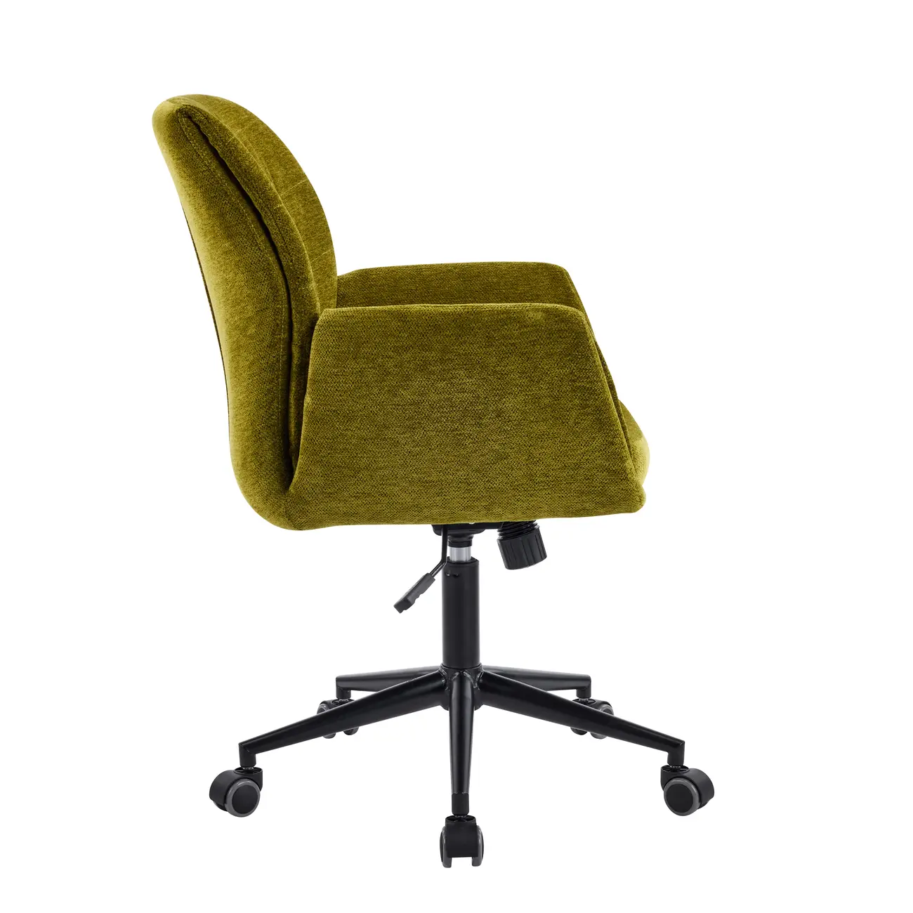 Adjustable Green Upholstered Fabric Swivel Office Chair Image - 5 | homeyfad