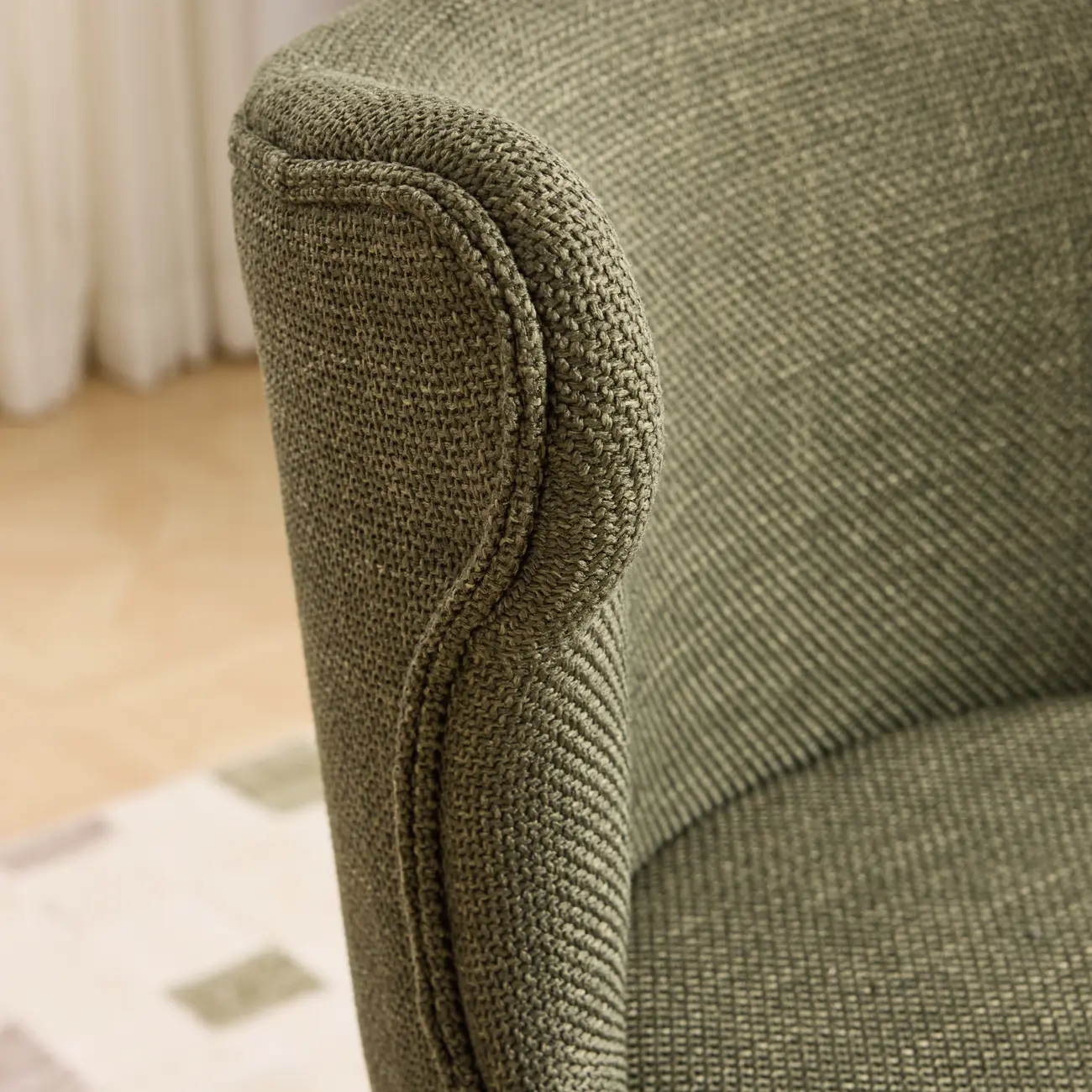 Mid-century Modern Upholstered Swivel Bar Height Bar Stools Set of 2 Image - 4 | homeyfad