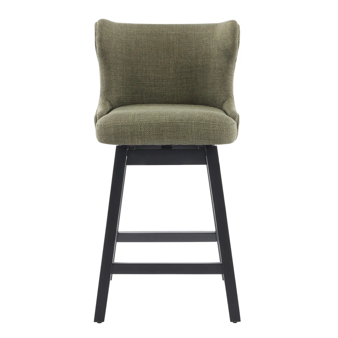 Mid-century Modern Upholstered Swivel Bar Height Bar Stools Set of 2 Image - 13 | homeyfad