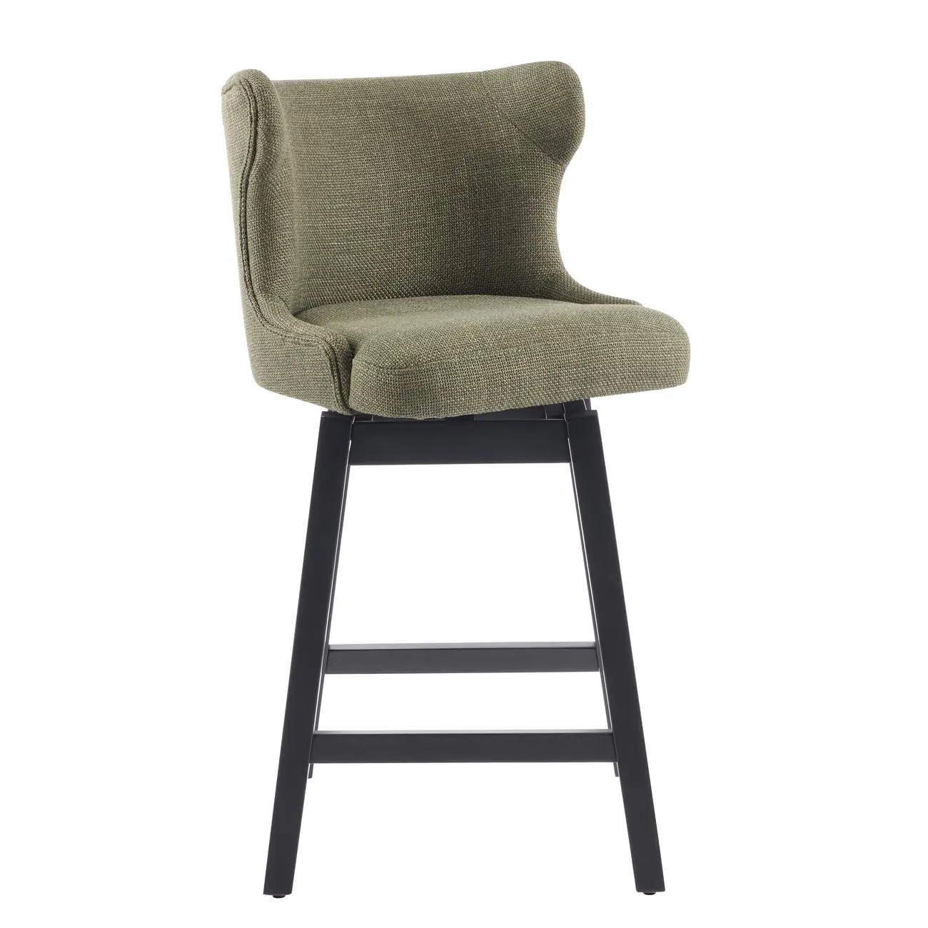 Mid-century Modern Upholstered Swivel Bar Height Bar Stools Set of 2 Image - 14 | homeyfad